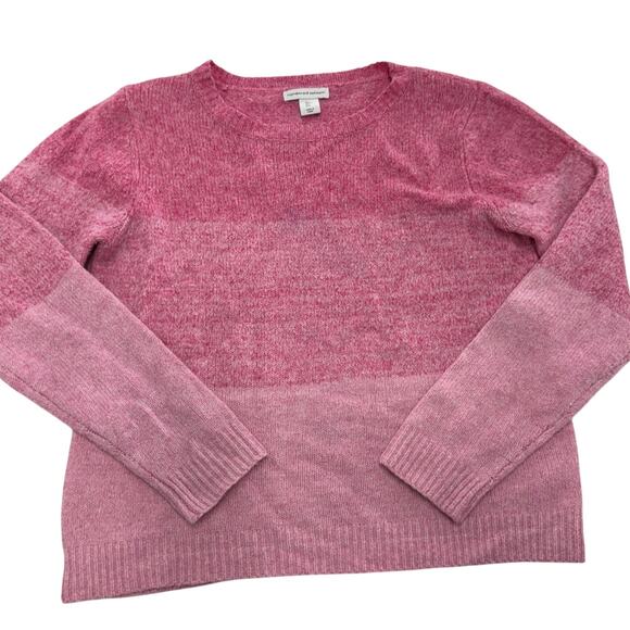 Cupcakes and Cashmere Sweater Womens Large Pink Colorblock Knit - Picture 1 of 6